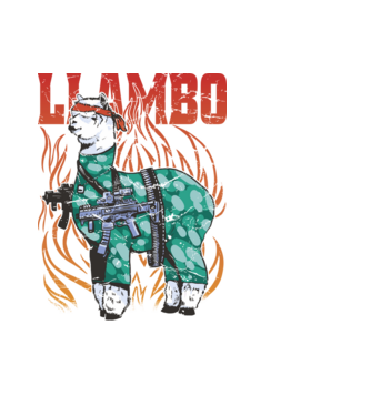 Llambo Lama model negru pe tricou