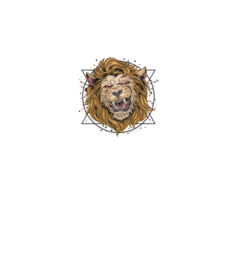 angry lion model negru pe tricou