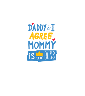 Mama e șefa model alb pe tricou