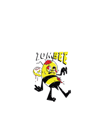 Zombee Albină Zombie model albastru închis pe tricou