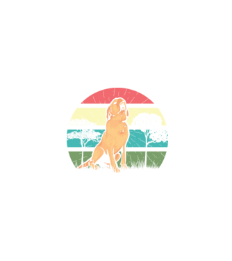 Golden Retriever retro model negru pe tricou