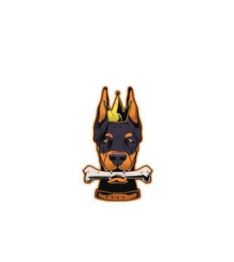 Rege Doberman model negru pe tricou