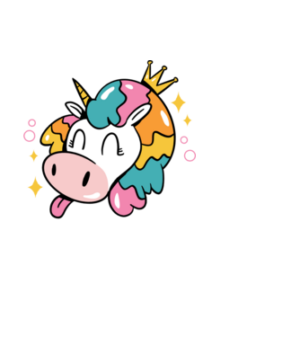 Birthday Princess Unicorn model negru pe tricou