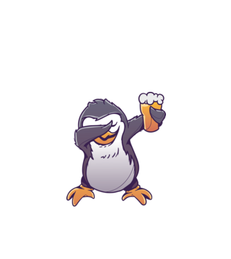 Pinguin cu Bere DAB model turcoaz pe tricou