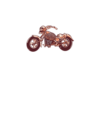 Motocicletă cu Schelet model alb pe tricou