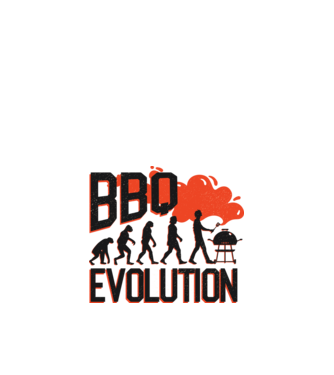 BBQ Evoluție Grătar model alb pe tricou