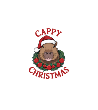 Cappy Christmas 2 model alb pe tricou