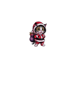 Santa Cat model negru pe tricou