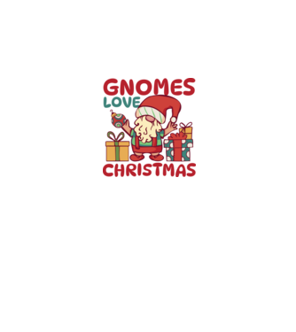 Gnomes LOVE Christmas model alb pe tricou