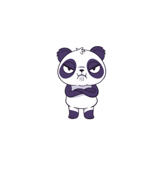 Panda furios model albastru deschis pe tricou