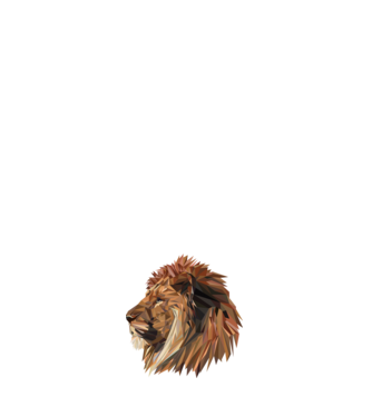 lion polygon model negru pe tricou