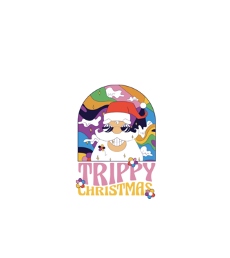 Trippy Christmas model negru pe tricou