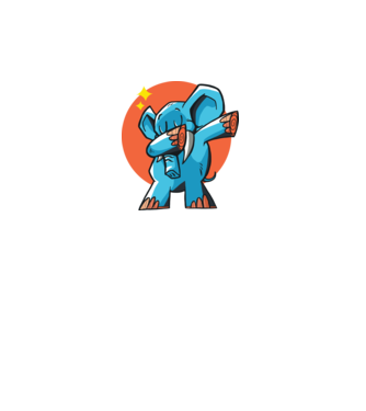 Elefant DAB model turcoaz pe tricou