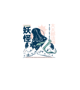 Daidarabotchi Yokai Anime model alb pe tricou