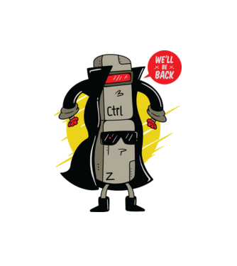 Ctrl Z Terminator Parodie model alb pe tricou