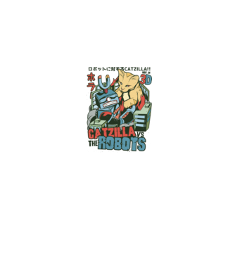 Catzilla Vs Robots model gri pe tricou