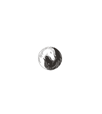 Călăreț Yin Yang model gri pe tricou