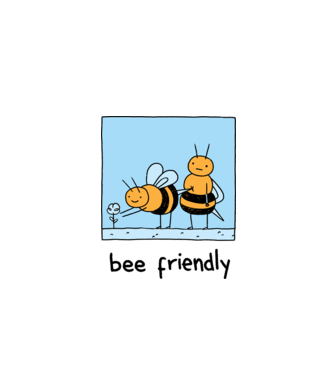 Bee friendly model alb pe tricou