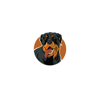Tricou cu Câine Rottweiler model negru pe tricou
