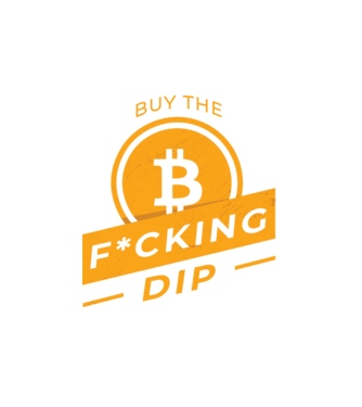 Bitcoin - Buy the fucking dip model alb pe tricou