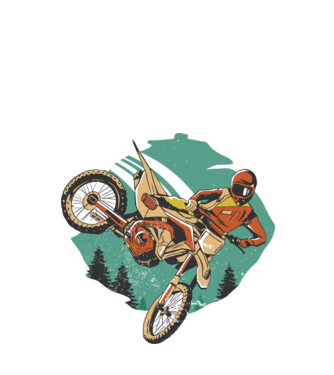 Motociclist motocros model alb pe tricou
