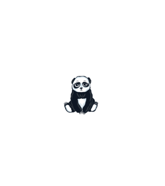 Panda drăguț model gri pe tricou