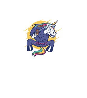Unicorn Ninja model turcoaz pe tricou