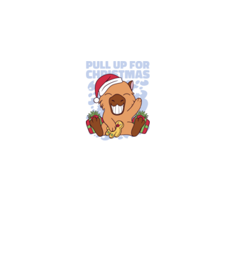 Pull up for christmas Capybara model alb pe tricou