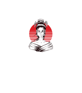 Geisha japoneză model gri pe tricou