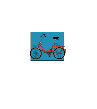 Bicicletă Camping model alb pe tricou
