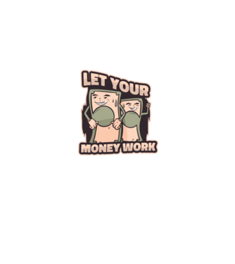 Let your money work model albastru jeanși pe tricou