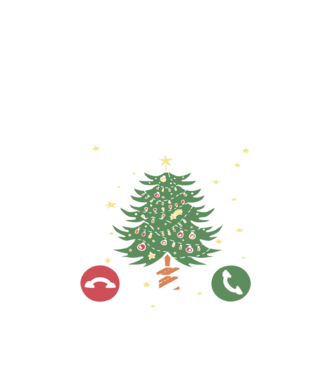Christmas is calling model alb pe tricou