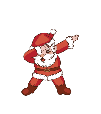 Santa Dab model alb pe tricou