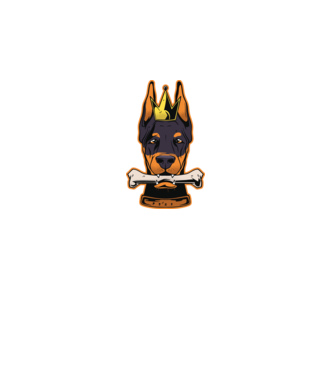 Rege Doberman model negru pe tricou