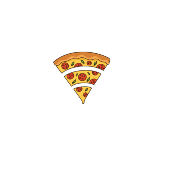 Felie de pizza Wifi model verde pe tricou