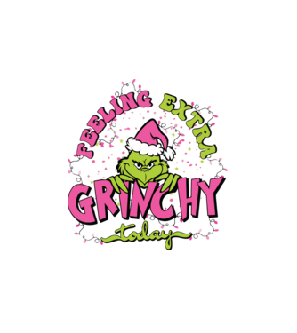Feeling extra Grinchy today model alb pe tricou