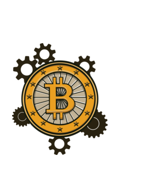 Mecanică Bitcoin model negru pe tricou