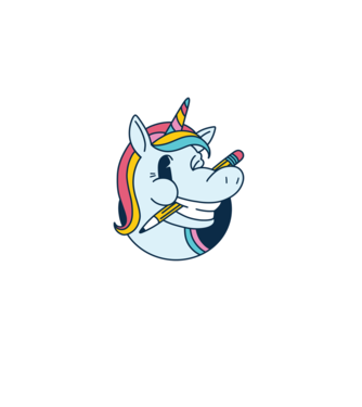 Elev Unicorn drăguț model alb pe tricou