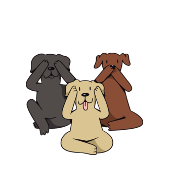 Câini drăguți model alb pe tricou