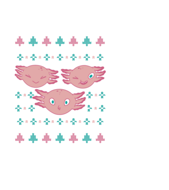 Pulover urât Axolotl model negru pe tricou