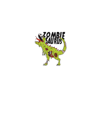 Zombiesaurus - Dinozaur Zombie model alb pe tricou