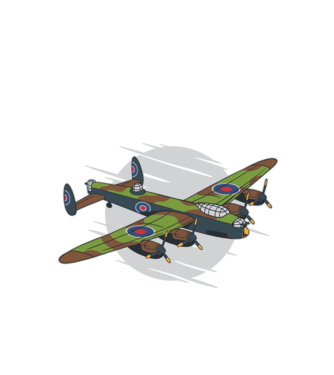 Avion bombardier Lancaster model negru pe tricou