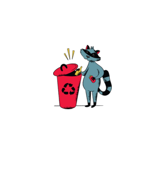 Reciclare Raton model alb pe tricou