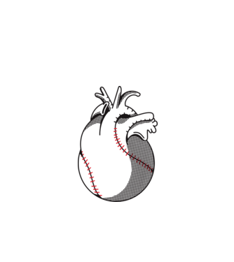 Inimă Baseball model turcoaz pe tricou