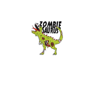 Zombiesaurus - Dinozaur Zombie model alb pe tricou