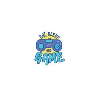 Eat Sleep and Game model alb pe tricou