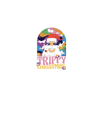 Trippy Christmas model negru pe tricou