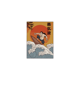 Samurai Surf model negru pe tricou