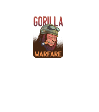 Gorilla Warfare model alb pe tricou