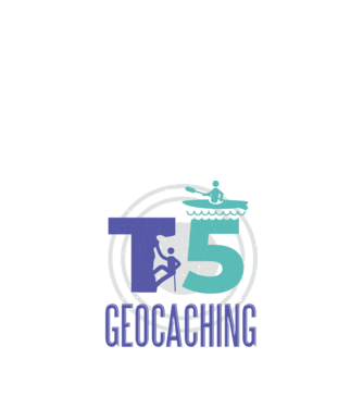 T5 Geocaching model albastru închis pe tricou